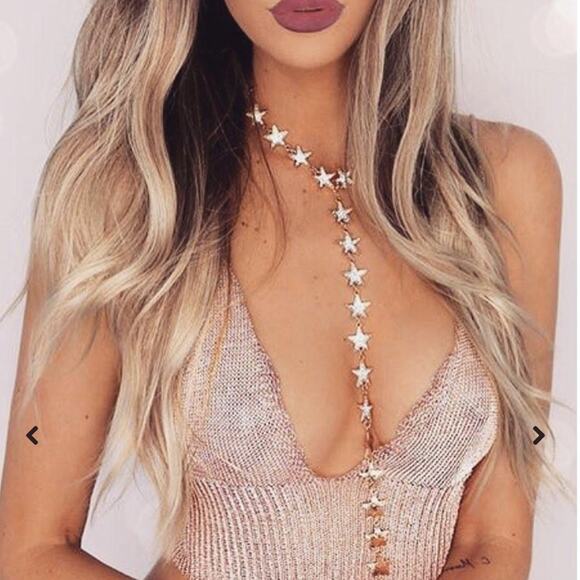 Fawnstar Aussie Amoung the Leaders Star bodychain gold tone - Picture 1 of 10